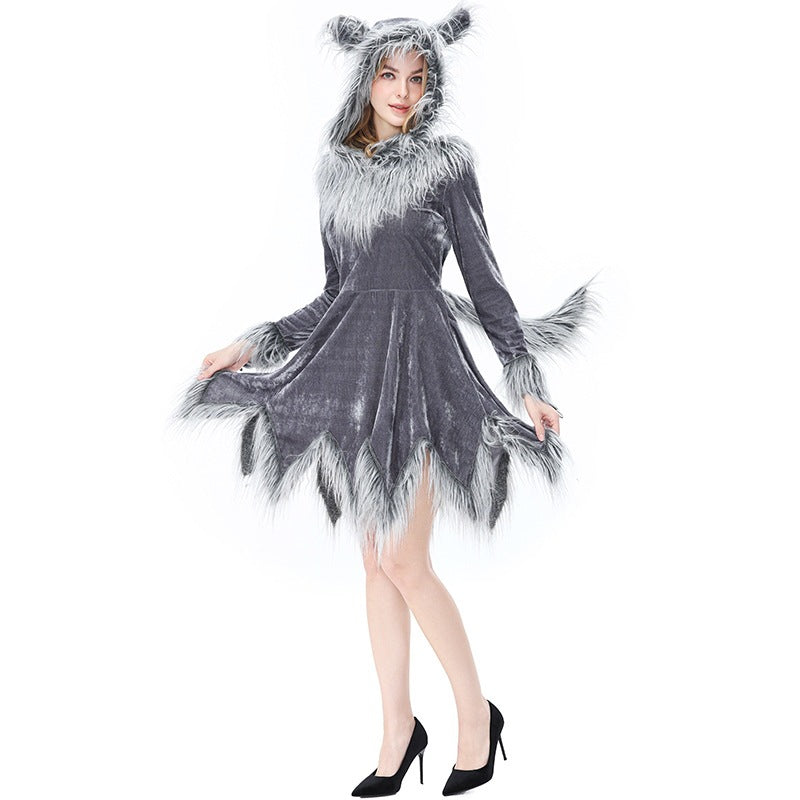 Big Bad Wolf costume worn by a family - detail view