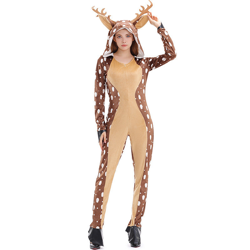 Reindeer costume worn by a child - front view