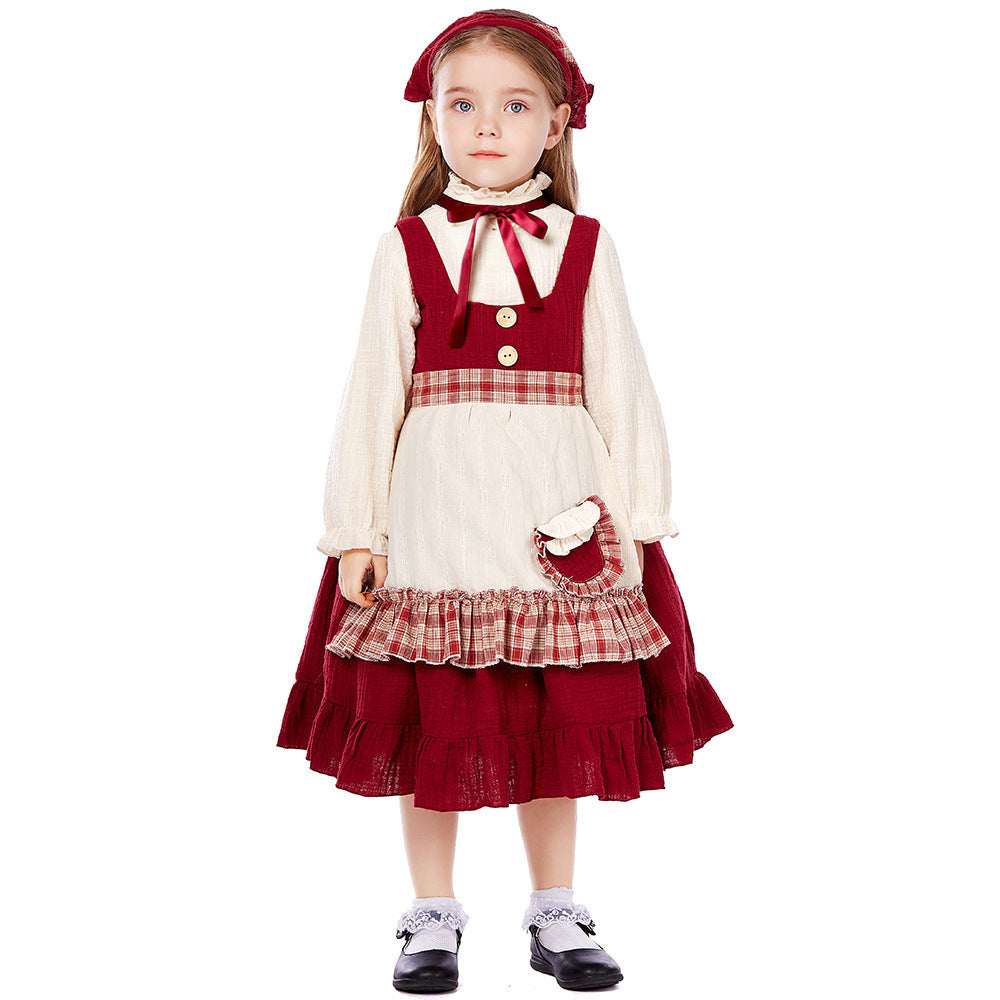 Little Match Girl costume worn by a girl - side view