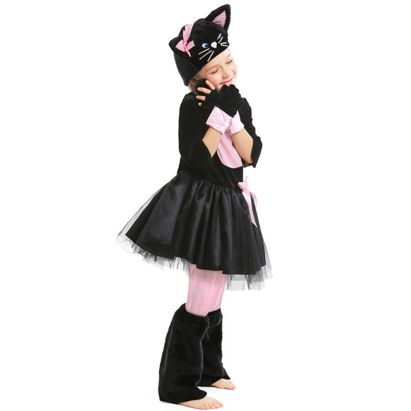 Cat costume worn by a girl - side view