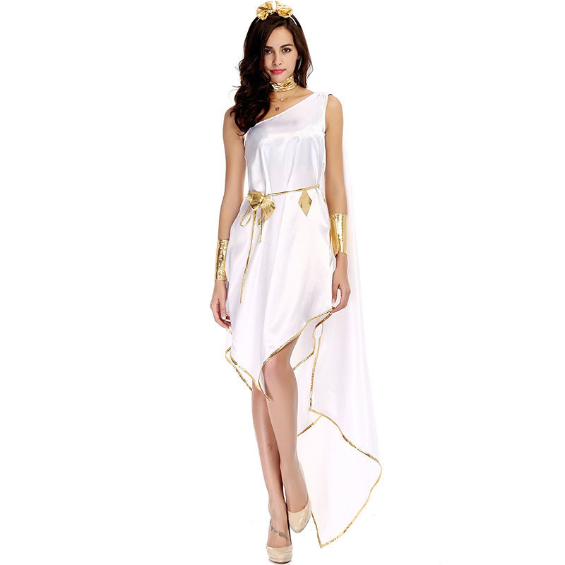 Athena costume worn by a girl - side view
