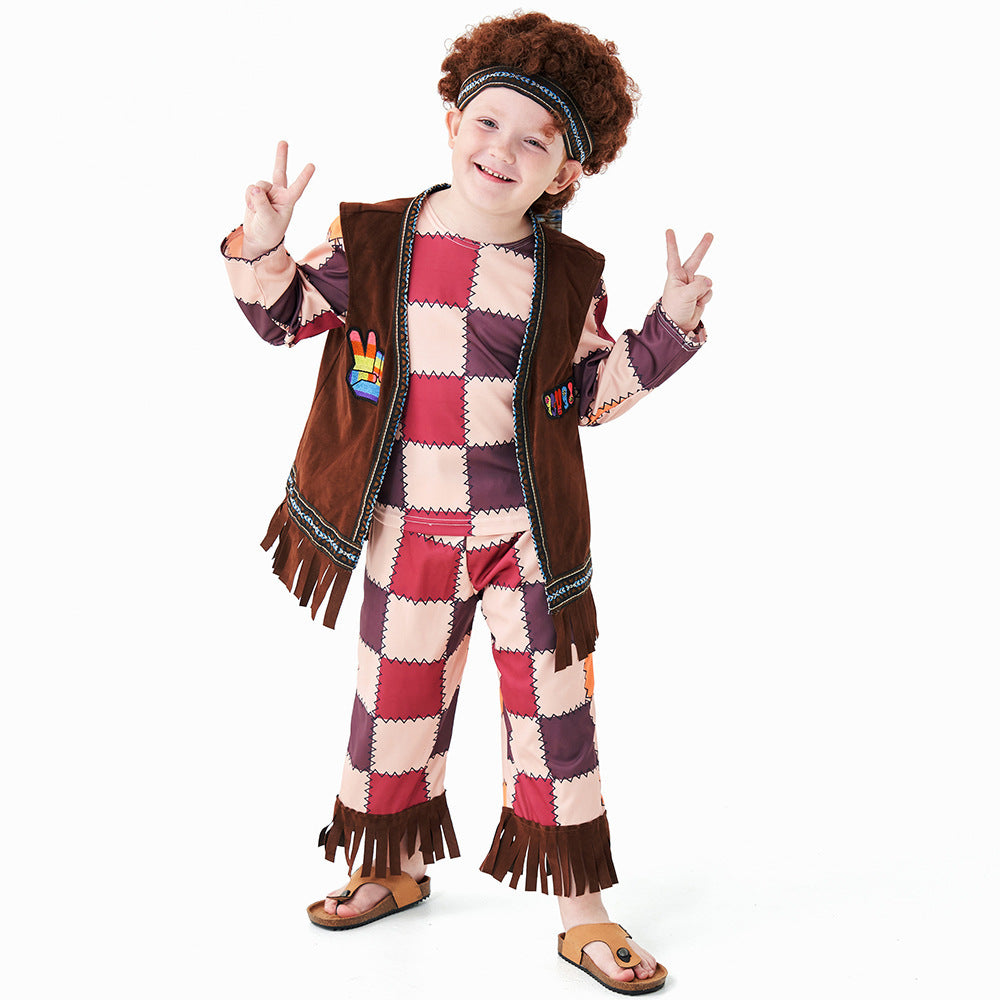 70s Disco costume worn by a child - side view