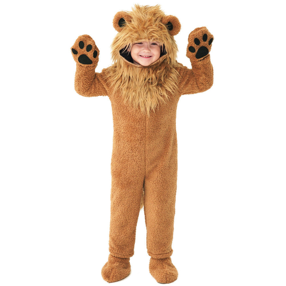 Lion costume worn by a family - front view