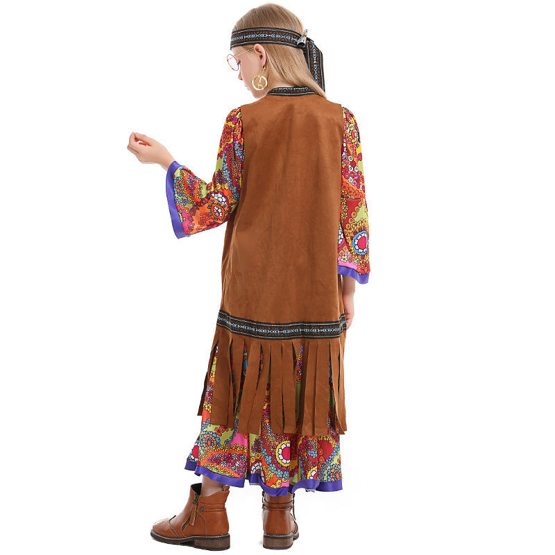 70s Disco costume worn by a girl - side view