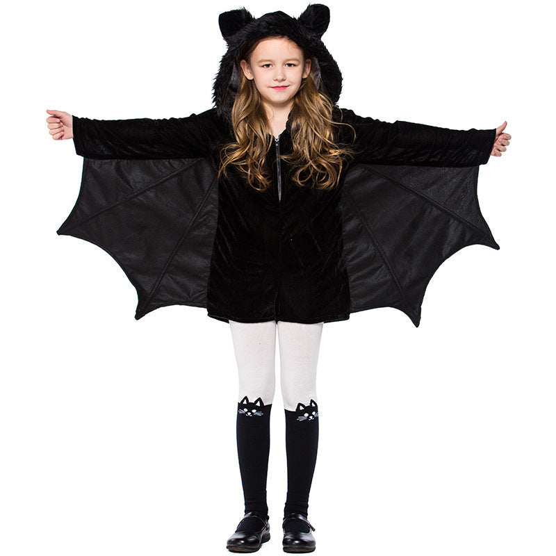 Bat costume worn by a girl - side view