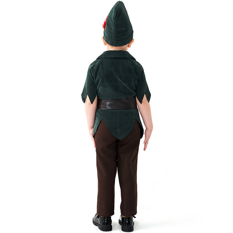 Robin Hood costume worn by a child - detail view