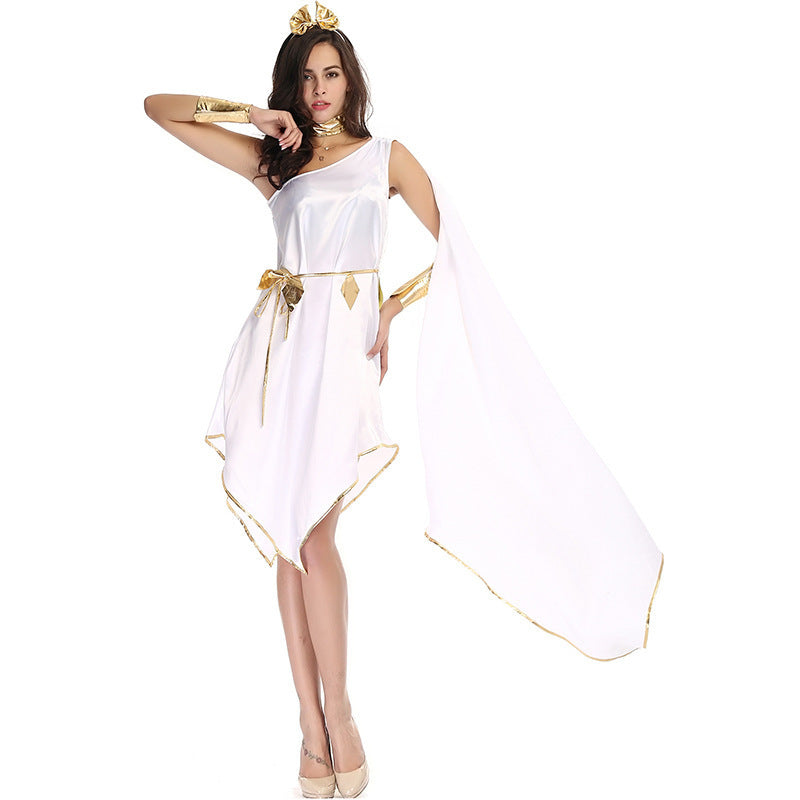 Athena costume worn by a girl - back view