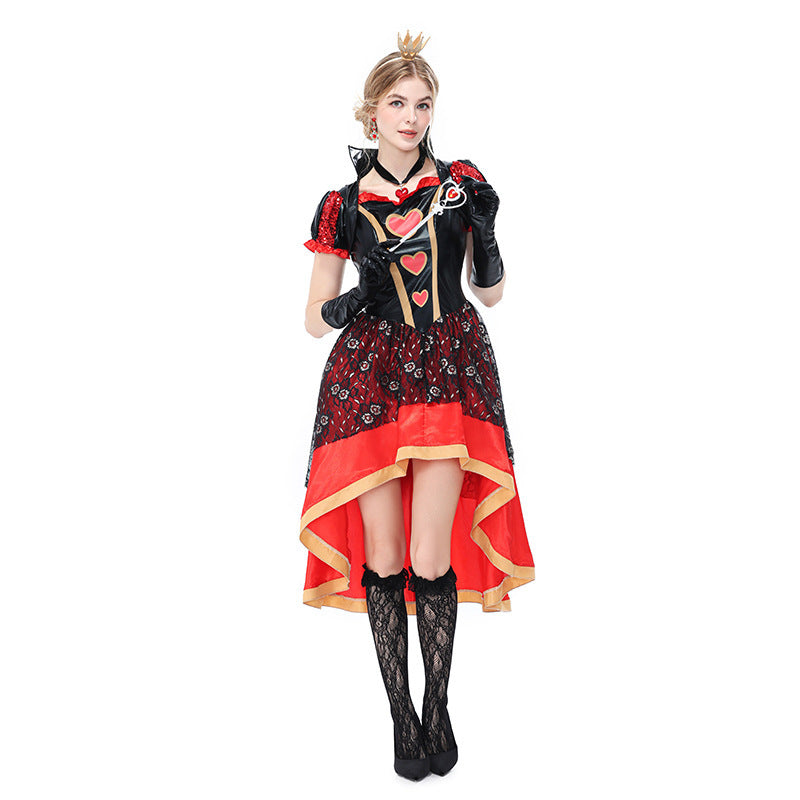 Queen of Hearts costume worn by a child - front view