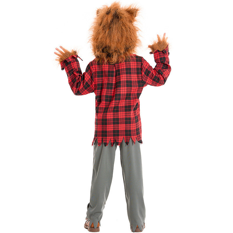 Big Bad Wolf costume worn by a child - back view