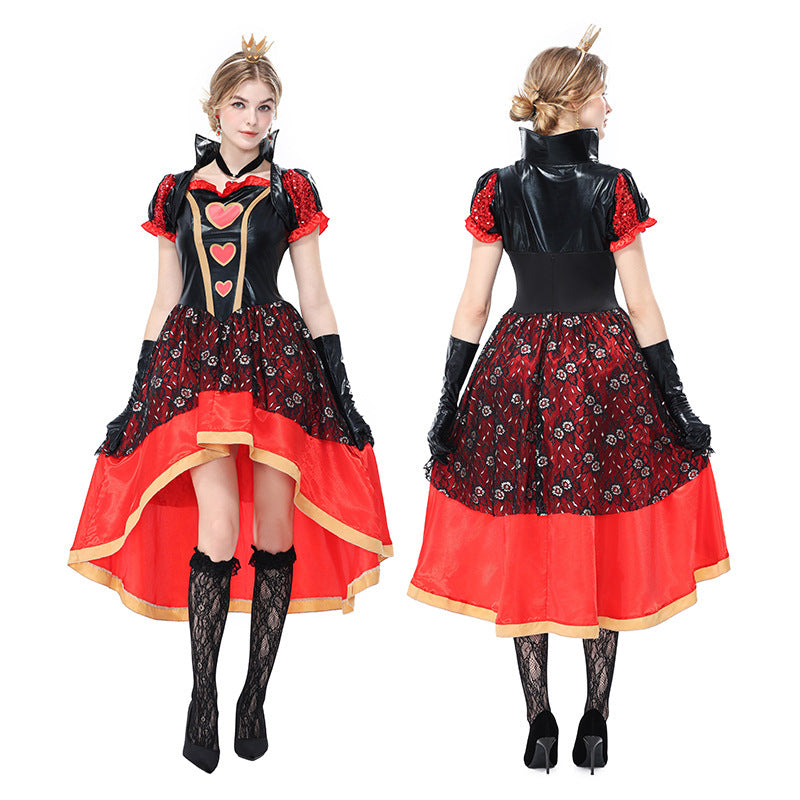 Queen of Hearts costume worn by a child - side view