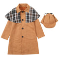 Sherlock Holmes costume worn by a family - side view