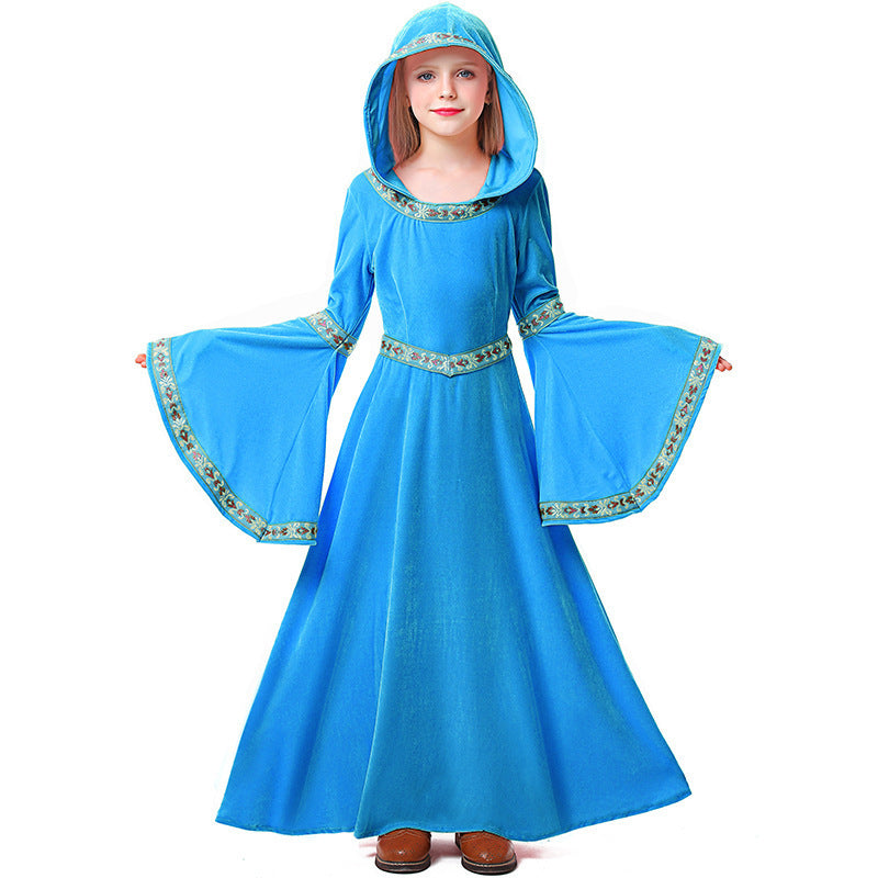 Vampire costume worn by a girl - side view