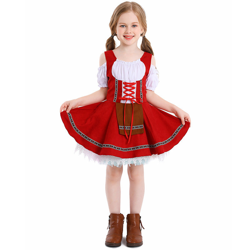 Bavarian Folk Dress costume worn by a girl - front view