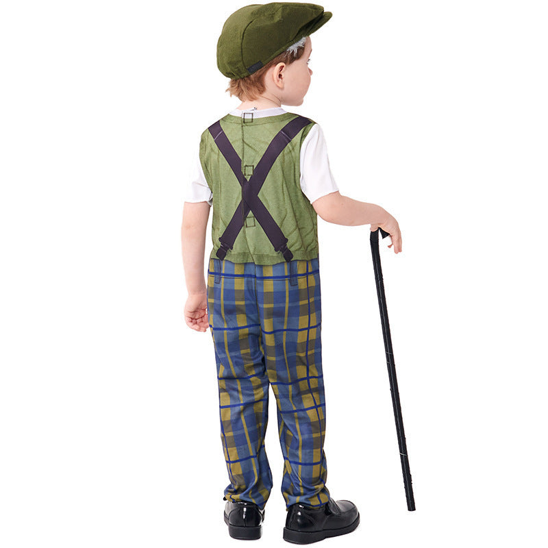 Nativity Shepherd costume worn by a child - side view