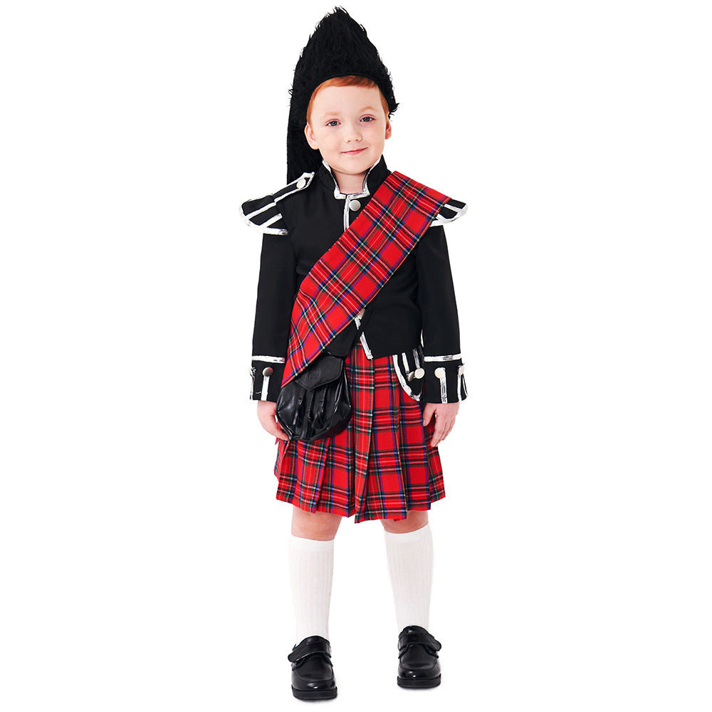 Scottish Highlander costume worn by a girl - side view