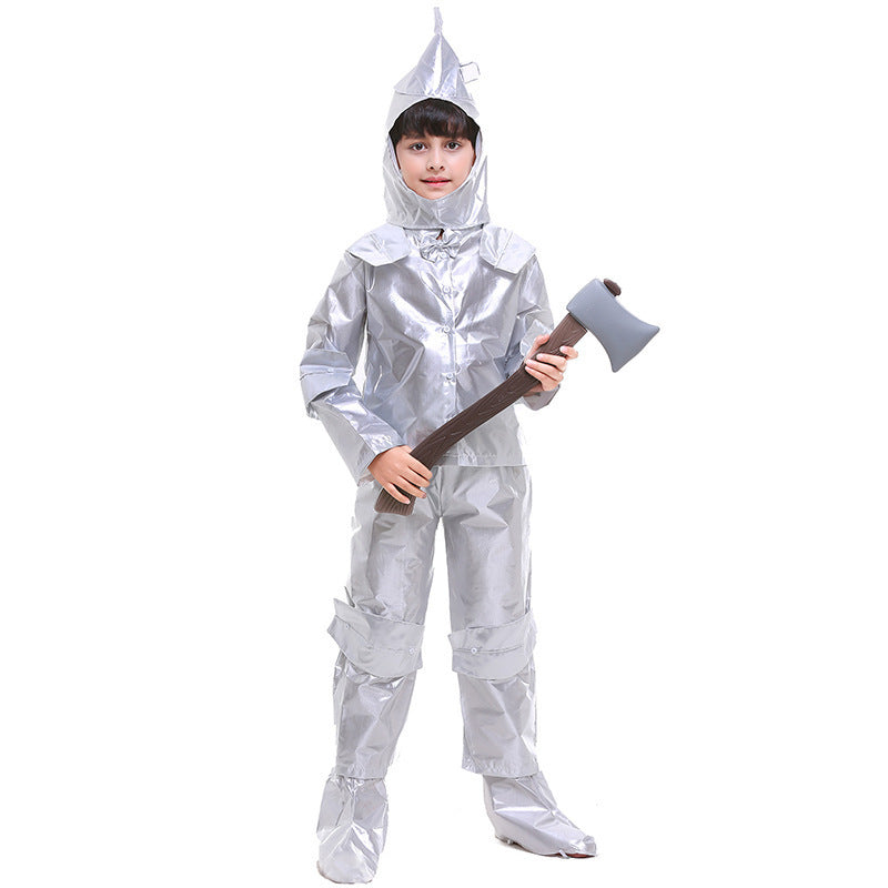 Tin Man costume worn by a child - back view