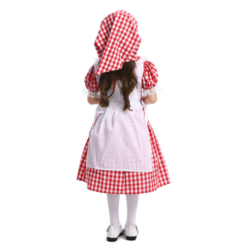 Storybook Farm Girl costume worn by a girl - back view