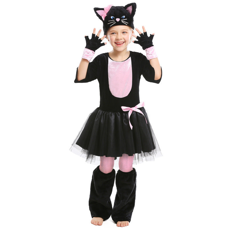 Cat costume worn by a girl - front view