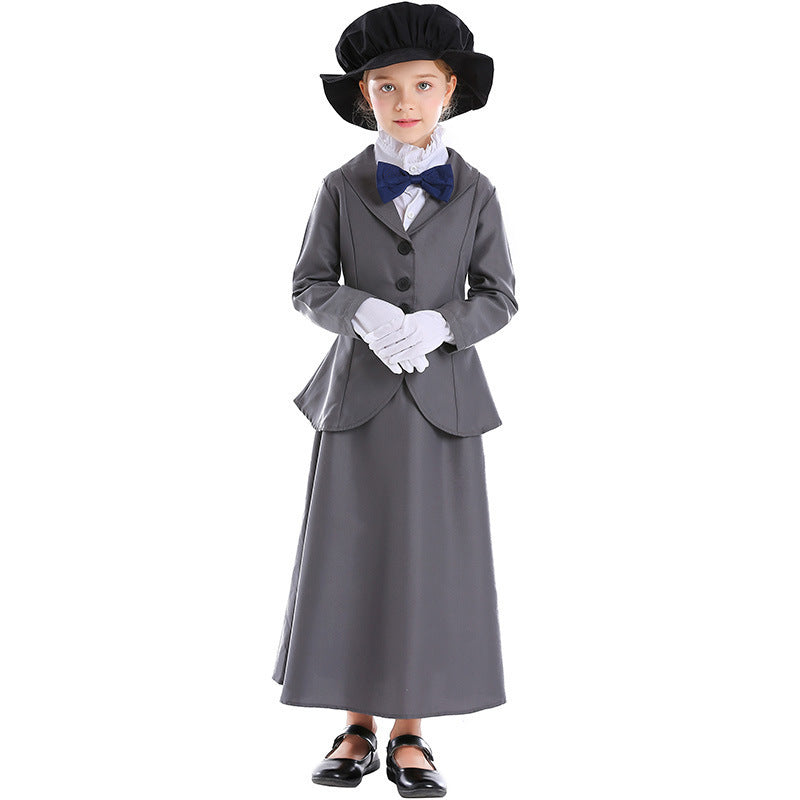 Storybook costume worn by a girl - side view