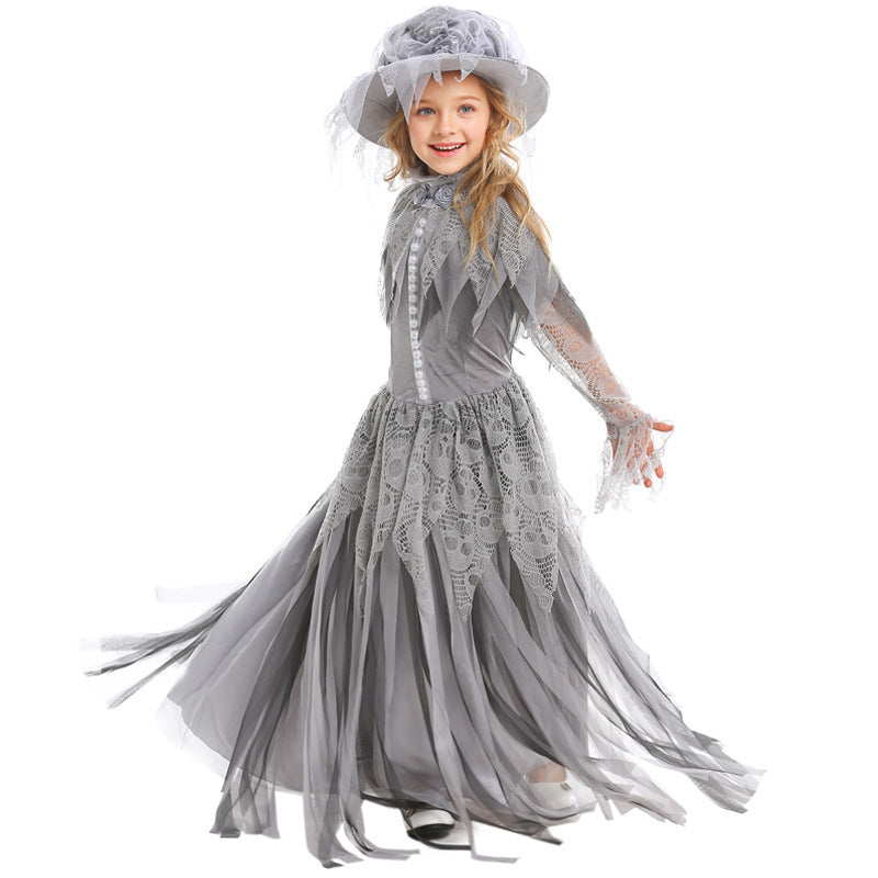 Storybook Princess costume worn by a girl - side view