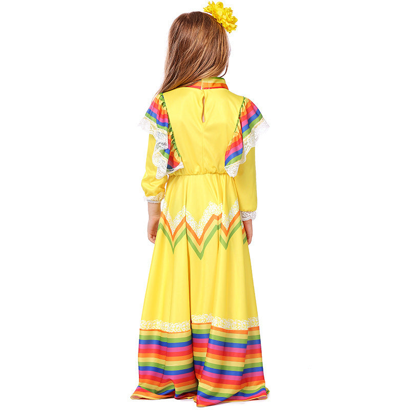 Storybook costume worn by a girl - side view