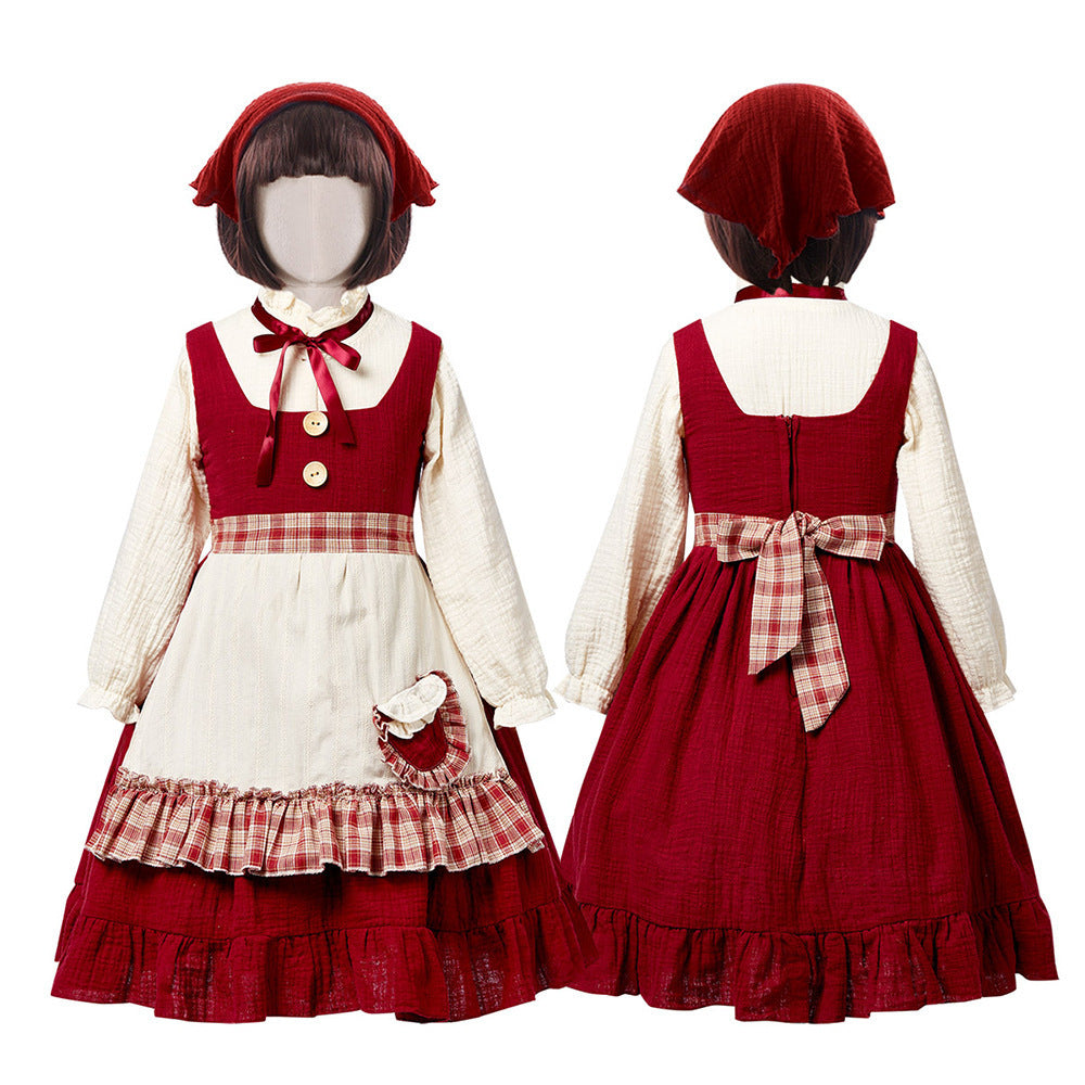 Little Match Girl costume worn by a girl - back view