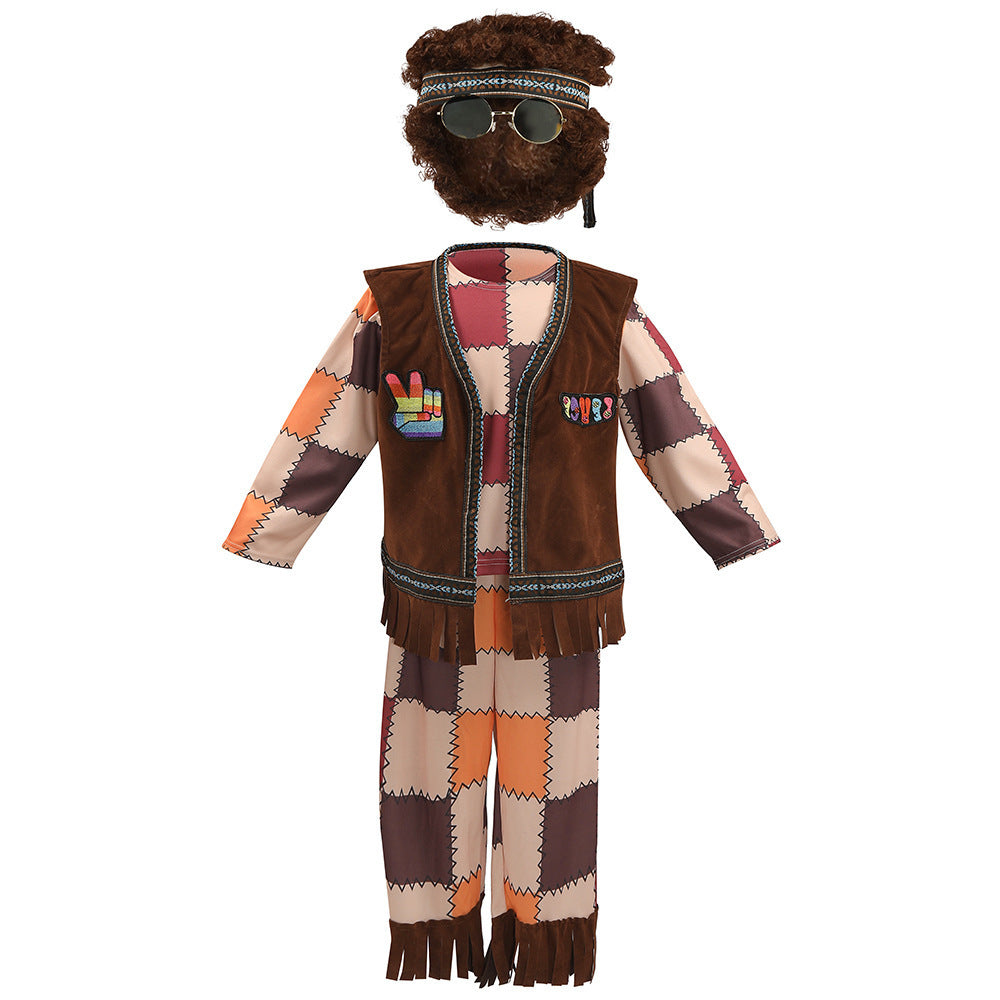 70s Disco costume worn by a child - back view