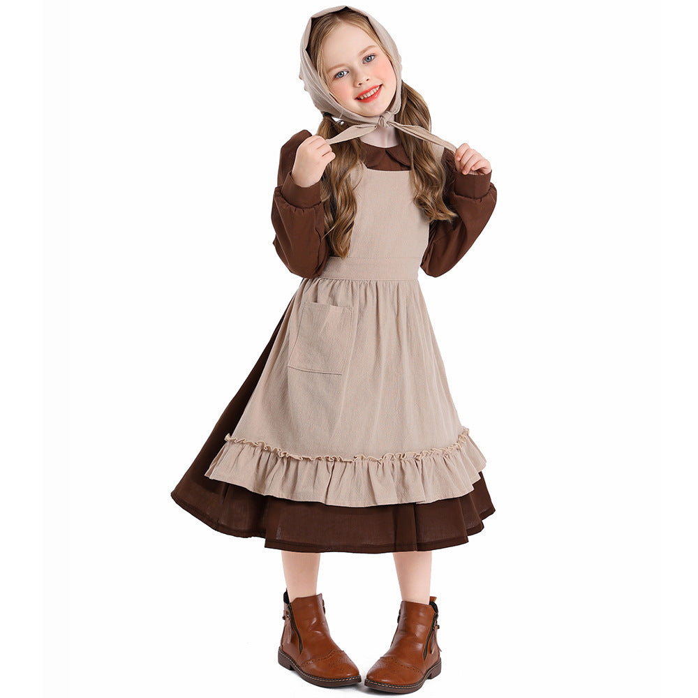 Cinderella costume worn by a family - back view