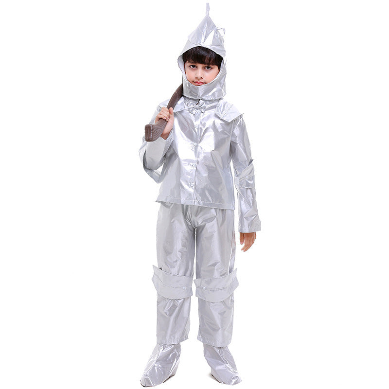 Tin Man costume worn by a child - side view