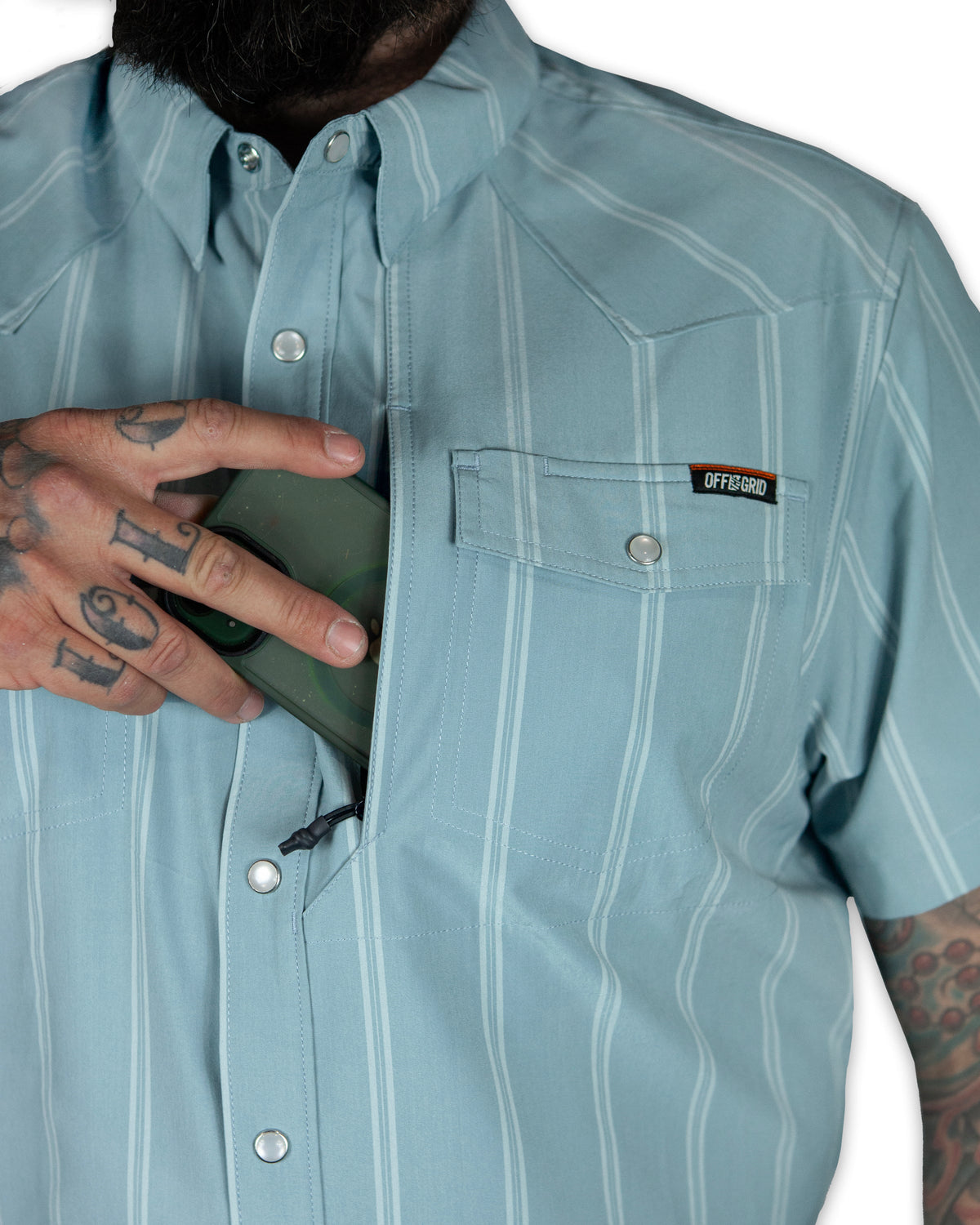 Daryll SS Shirt - Mid Blue