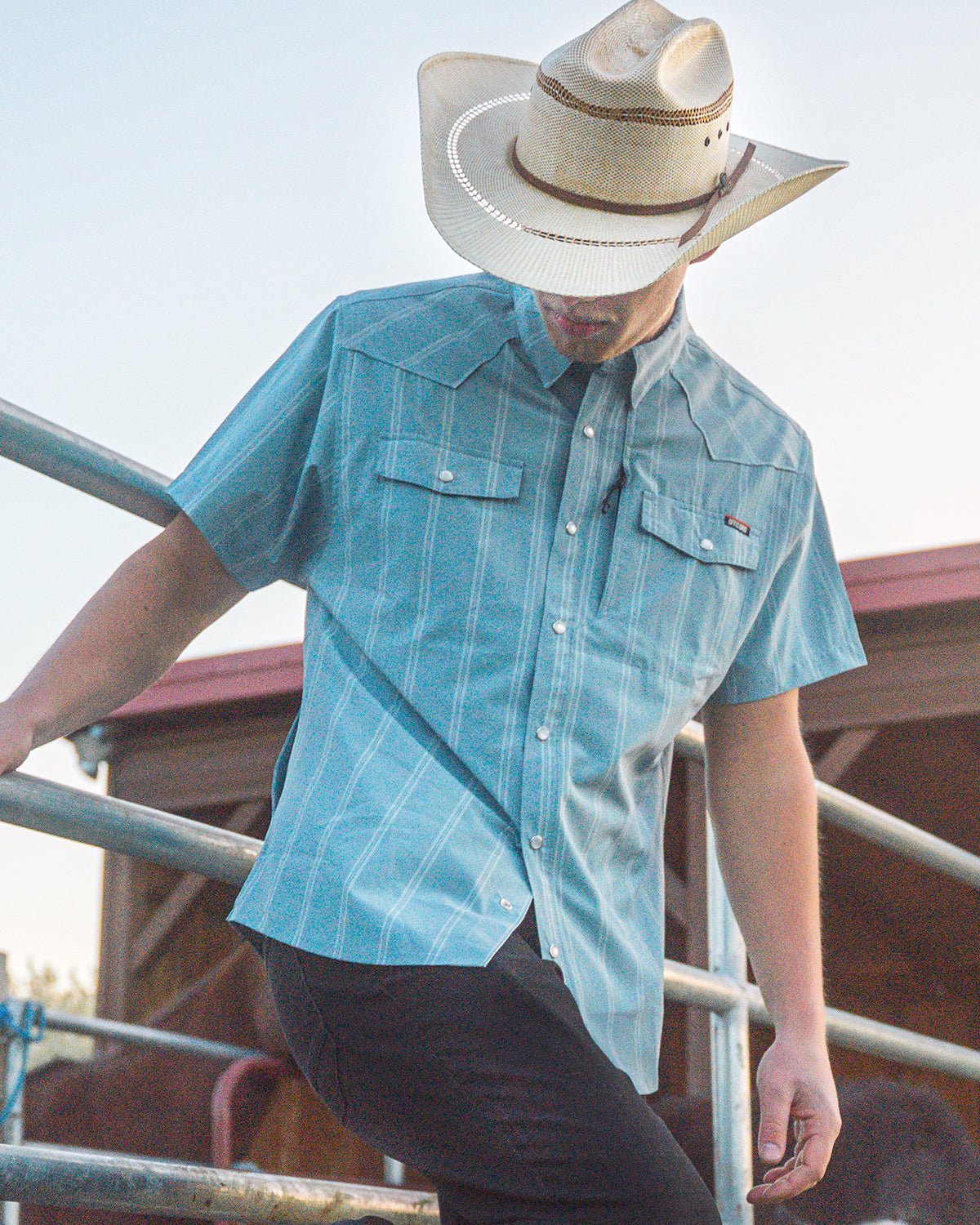 Daryll SS Shirt - Mid Blue