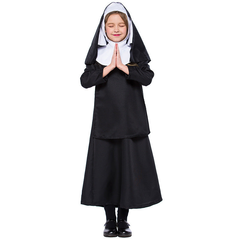 Nun costume worn by a girl - side view