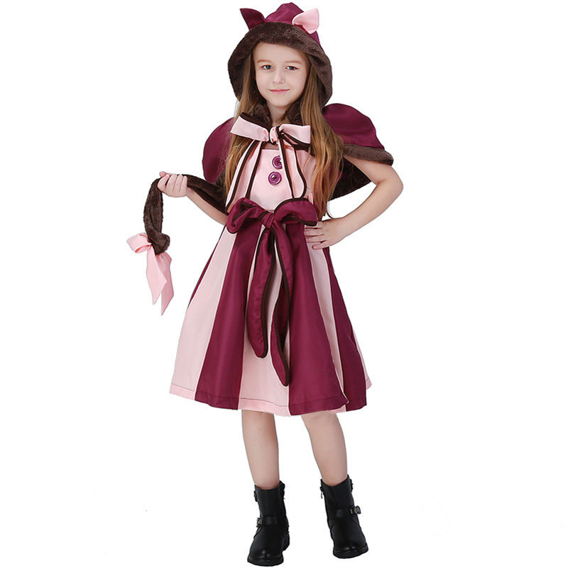 Cheshire Cat costume worn by a girl - front view