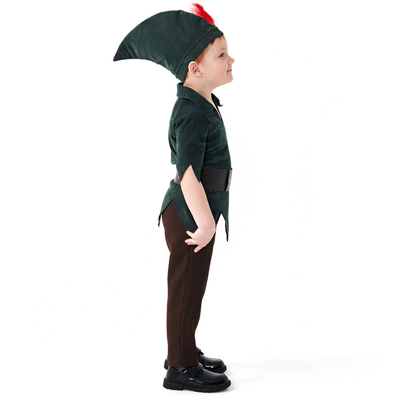 Robin Hood costume worn by a child - back view