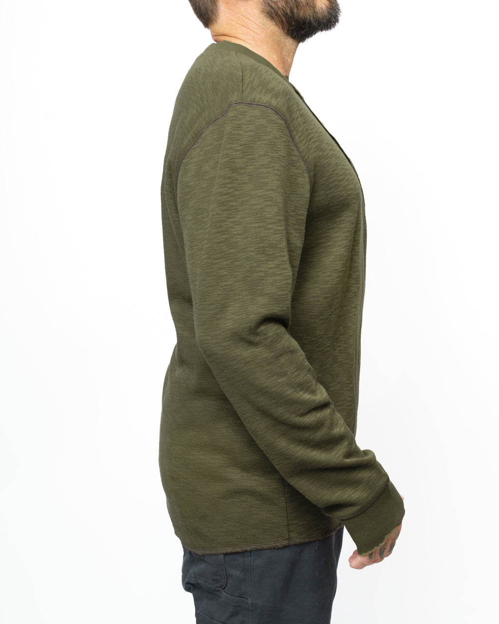 Draper Henley – Men's Dark Olive Casual Top