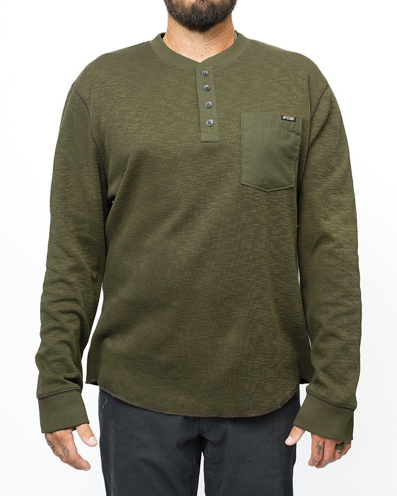 Draper Henley – Men's Dark Olive Casual Top