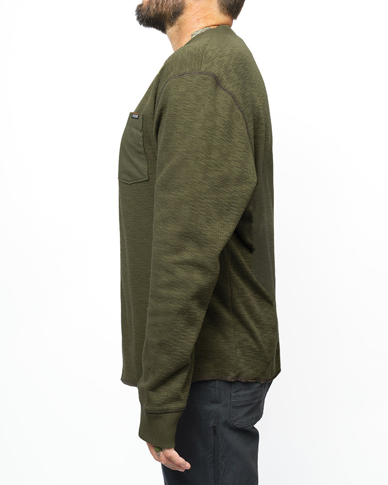 Draper Henley – Men's Dark Olive Casual Top