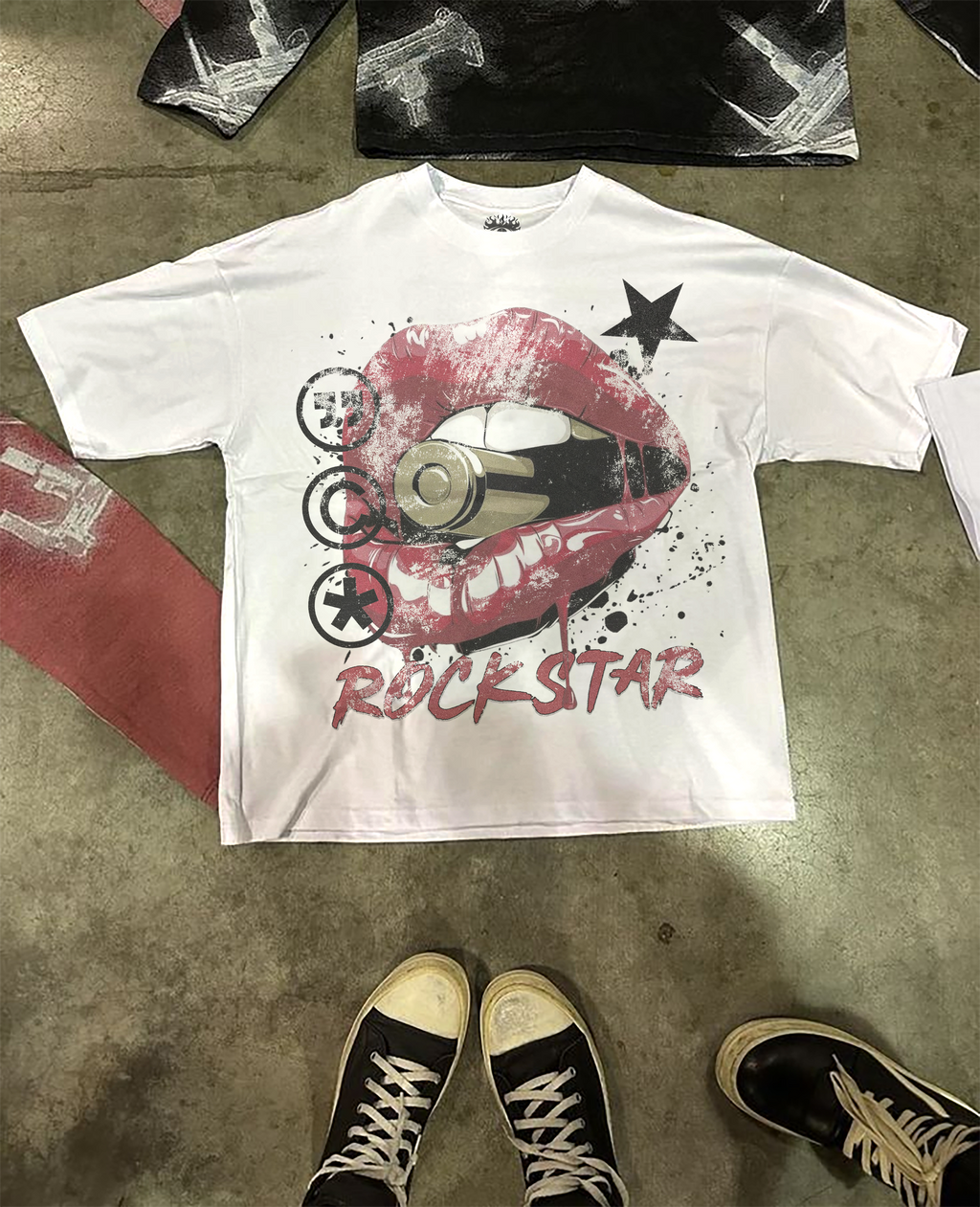 Rockstar Streetwear White Cotton Tee – Casual Wardrobe Essential