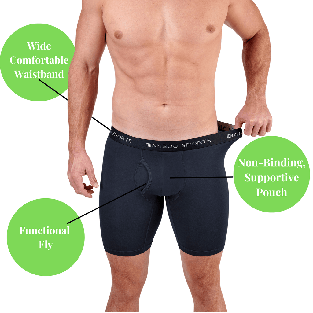Men's 6" Inseam Bamboo Rayon Boxer Briefs - 4 Pack