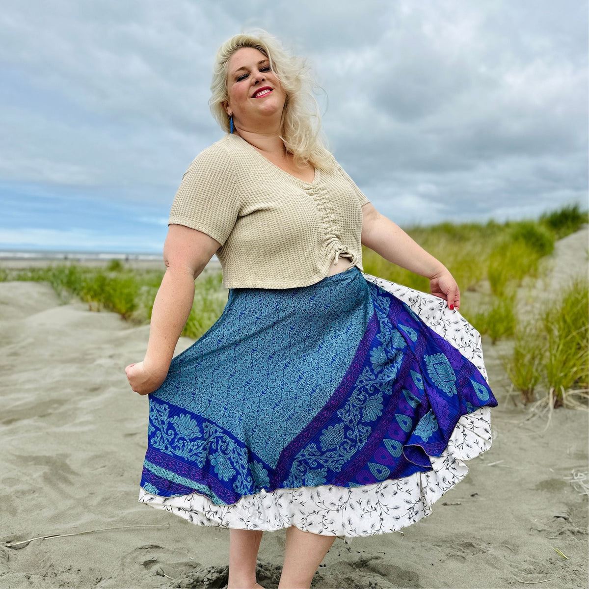 Women's Original Sari Wrap Skirt – Boho Versatile Style