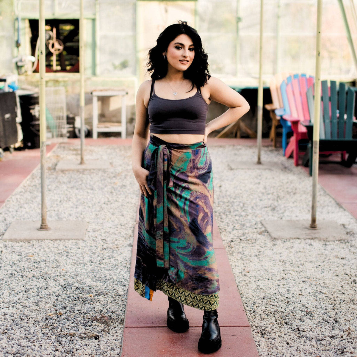 Women's Original Sari Wrap Skirt – Boho Versatile Style