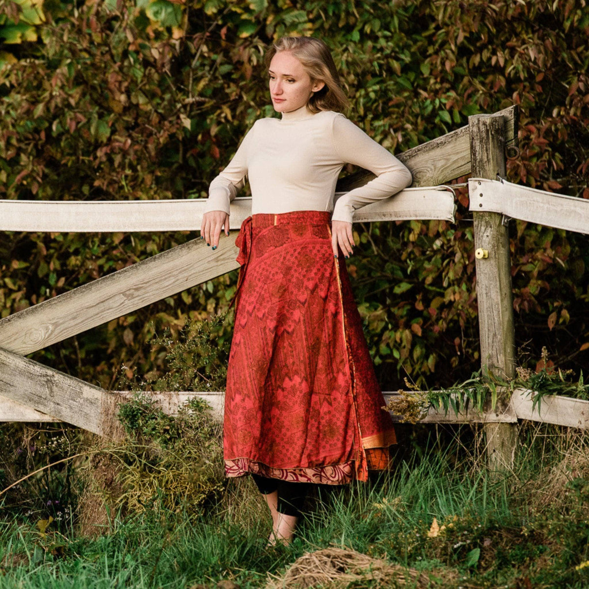 Women's Original Sari Wrap Skirt – Boho Versatile Style