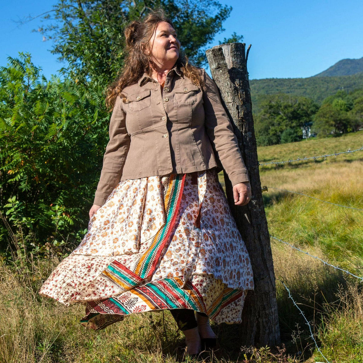 Women's Original Sari Wrap Skirt – Boho Versatile Style