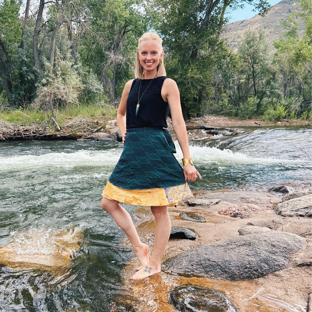 Women's Original Sari Wrap Skirt – Boho Versatile Style