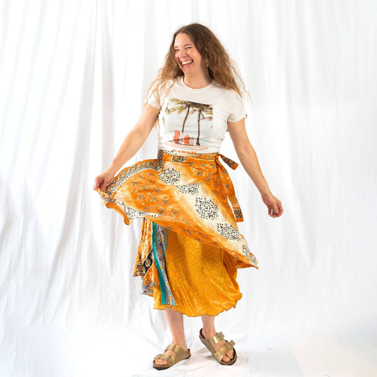 Women's Original Sari Wrap Skirt – Boho Versatile Style