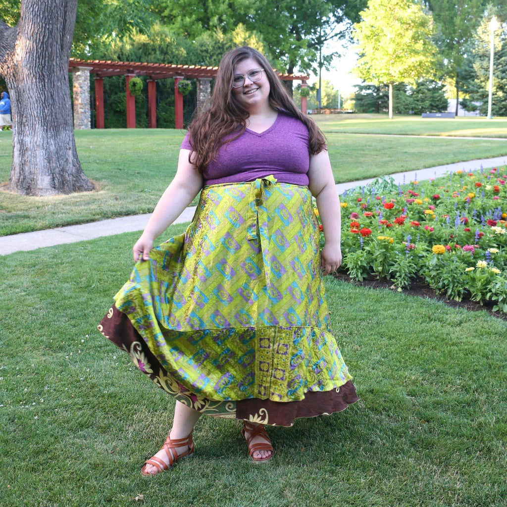 Women's Original Sari Wrap Skirt – Boho Versatile Style