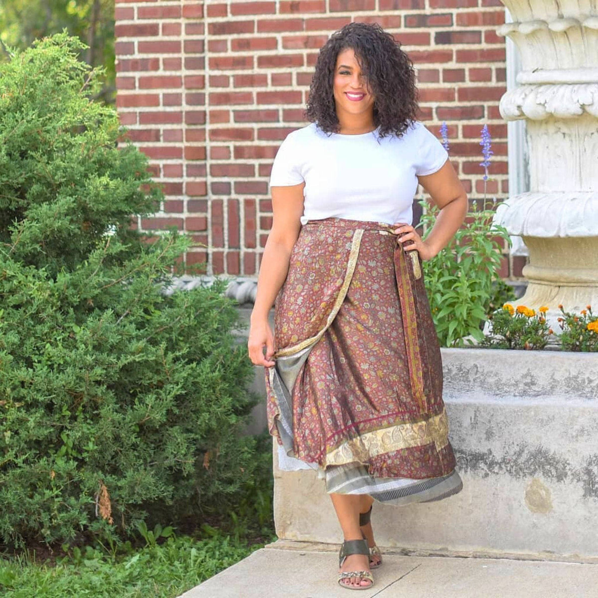 Women's Original Sari Wrap Skirt – Boho Versatile Style