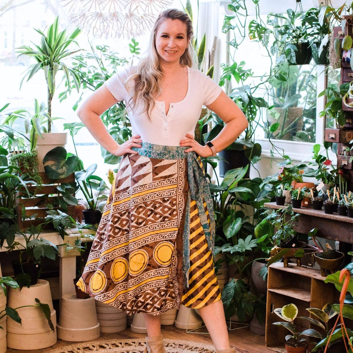 Women's Original Sari Wrap Skirt – Boho Versatile Style