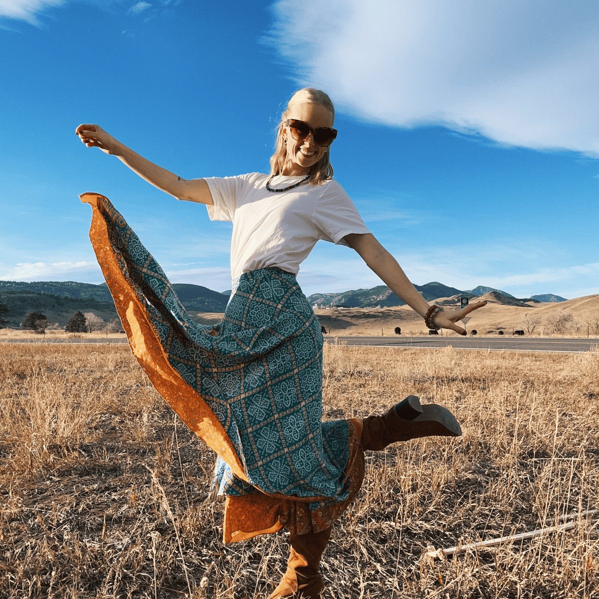 Women's Original Sari Wrap Skirt – Boho Versatile Style