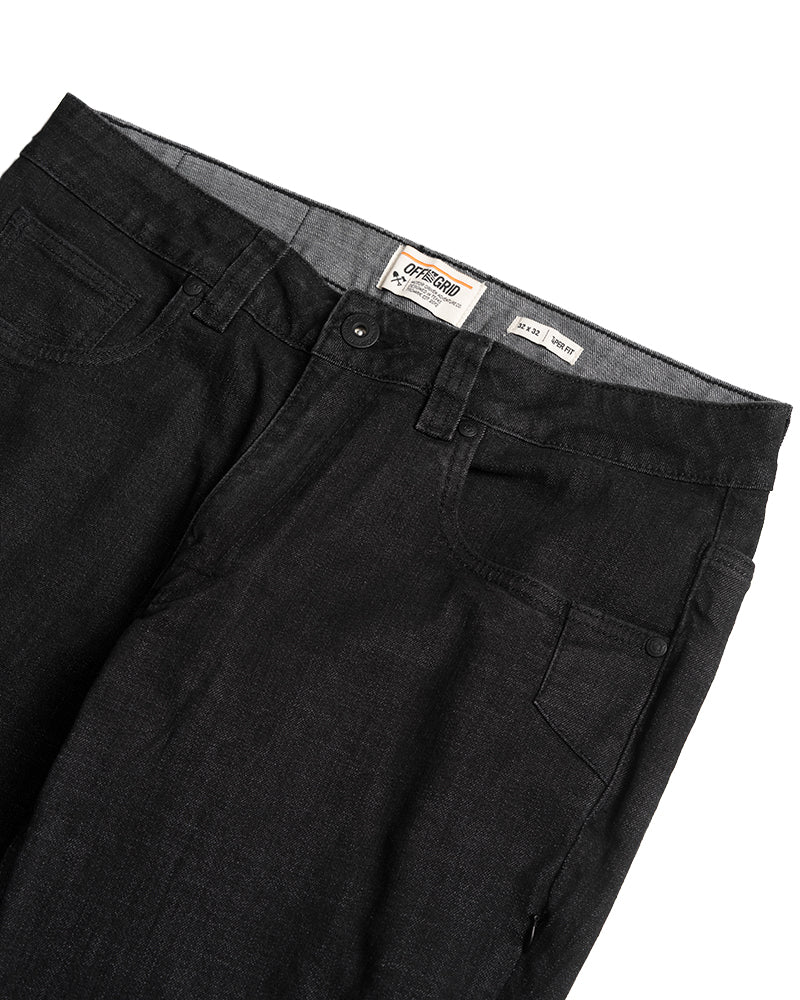 Hideout Denim Taper Fit Pants - Black